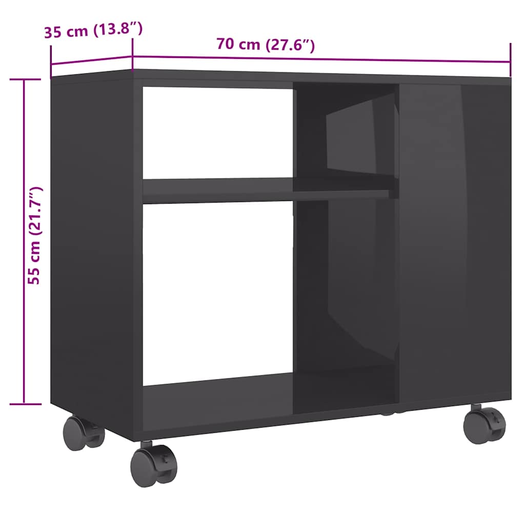 vidaXL Masă laterală, gri extralucios, 70x35x55 cm, lemn compozit vidaXL Masă laterală, gri extralucios, 70x35x55 cm, lemn compozit