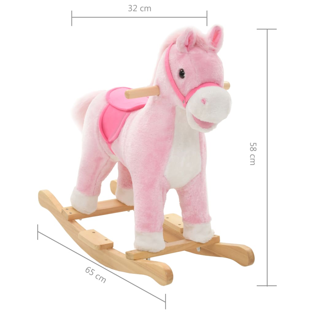 vidaXL Balansoar cal, pluș, 65 x 32 x 58 cm, roz vidaXL Balansoar cal, pluș, 65 x 32 x 58 cm, roz