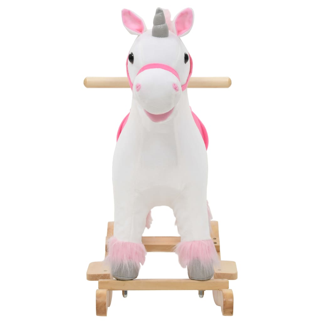 vidaXL Balansoar unicorn de pluș, 65 x 32 x 58 cm, alb și roz vidaXL Balansoar unicorn de pluș, 65 x 32 x 58 cm, alb și roz
