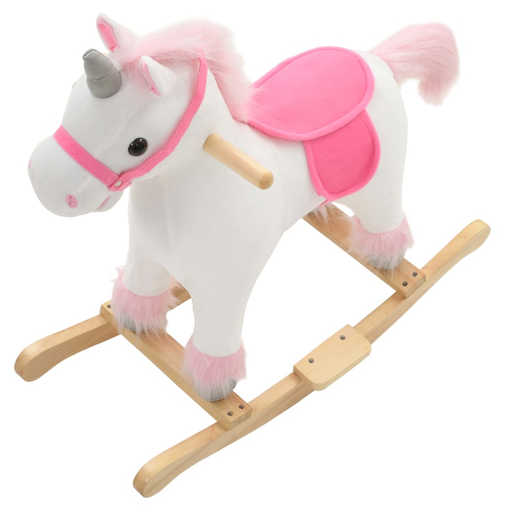 vidaXL Balansoar unicorn de pluș, 65 x 32 x 58 cm, alb și roz vidaXL Balansoar unicorn de pluș, 65 x 32 x 58 cm, alb și roz