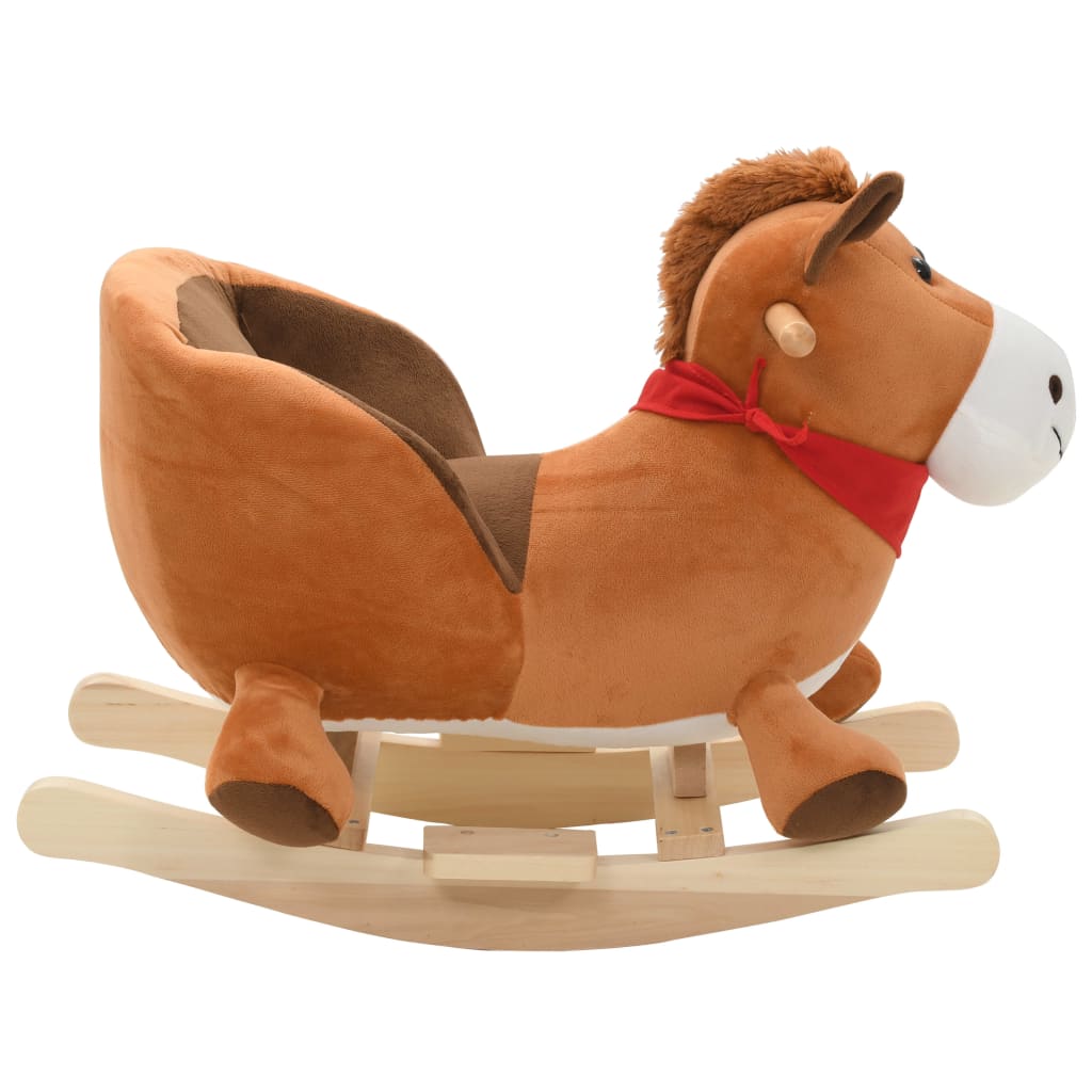 vidaXL Balansoar animal, cal, cu spătar, pluș, 60 x 32 x 50 cm, maro vidaXL Balansoar animal, cal, cu spătar, pluș, 60 x 32 x 50 cm, maro