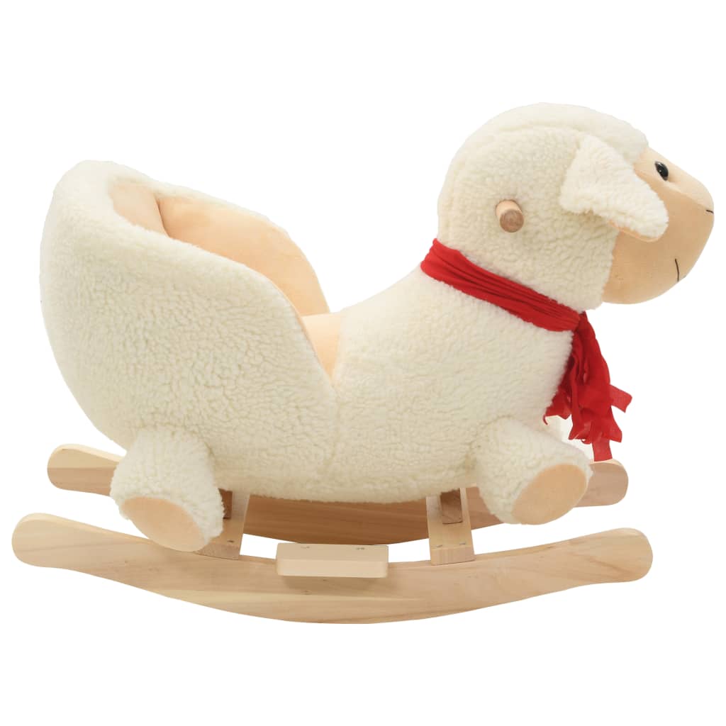 vidaXL Balansoar animal cu spătar, oaie, pluș, 60 x 32 x 50 cm, alb vidaXL Balansoar animal cu spătar, oaie, pluș, 60 x 32 x 50 cm, alb