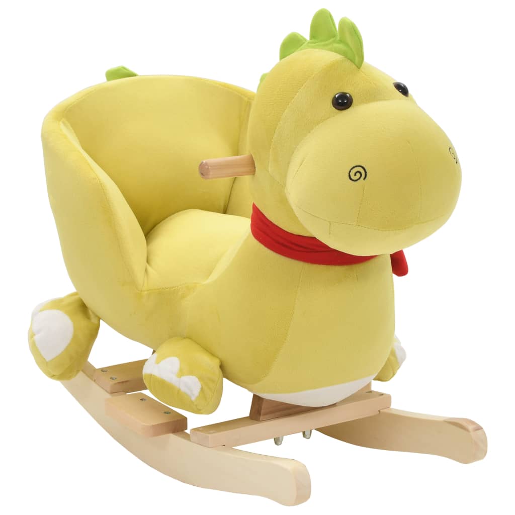 vidaXL Balansoar animal cu spătar dragon pluș 60x32x53 cm verde lime vidaXL Balansoar animal cu spătar dragon pluș 60x32x53 cm verde lime