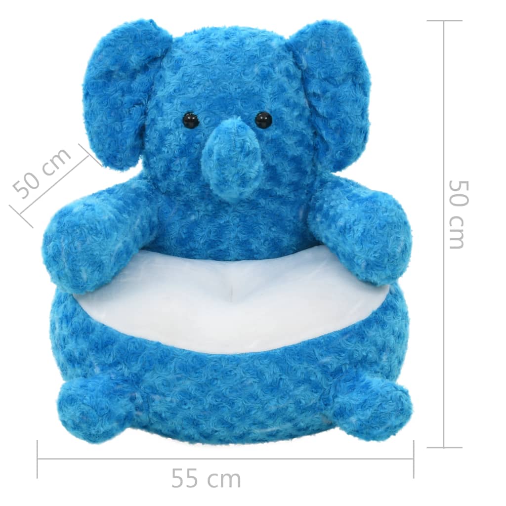 vidaXL Elefant de jucărie, albastru, pluș vidaXL Elefant de jucărie, albastru, pluș