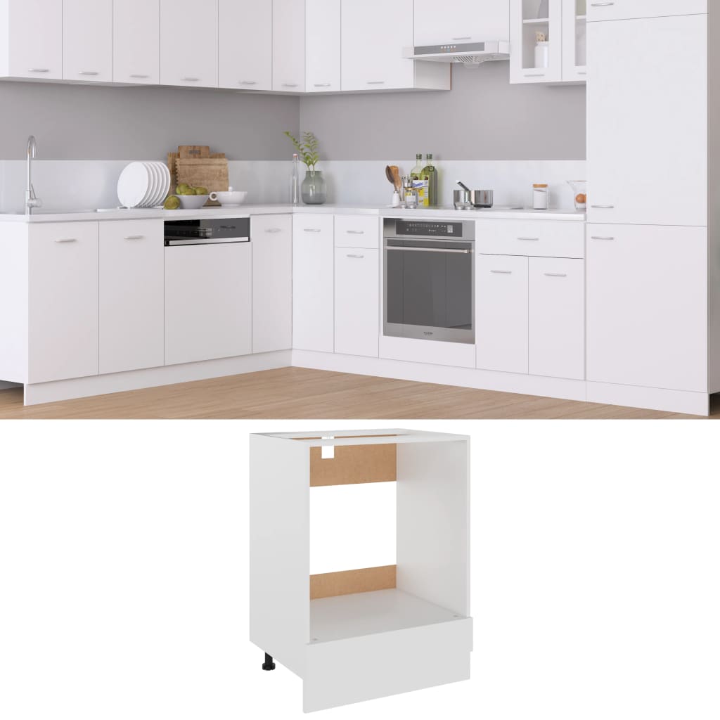 vidaXL Dulap pentru cuptor "Riga", alb, 60x46x81,5 cm, lemn prelucrat
