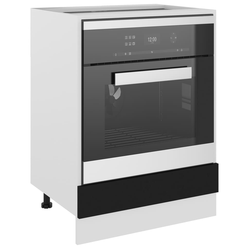 vidaXL Dulap pentru cuptor "Riga", negru, 60x46x81,5 cm