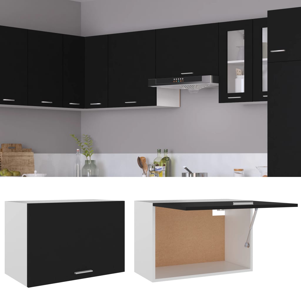 vidaXL Dulap suspendat “Lyon”, negru, 60 x 31 x 40 cm, lemn prelucrat vidaXL Dulap suspendat “Lyon”, negru, 60 x 31 x 40 cm, lemn prelucrat