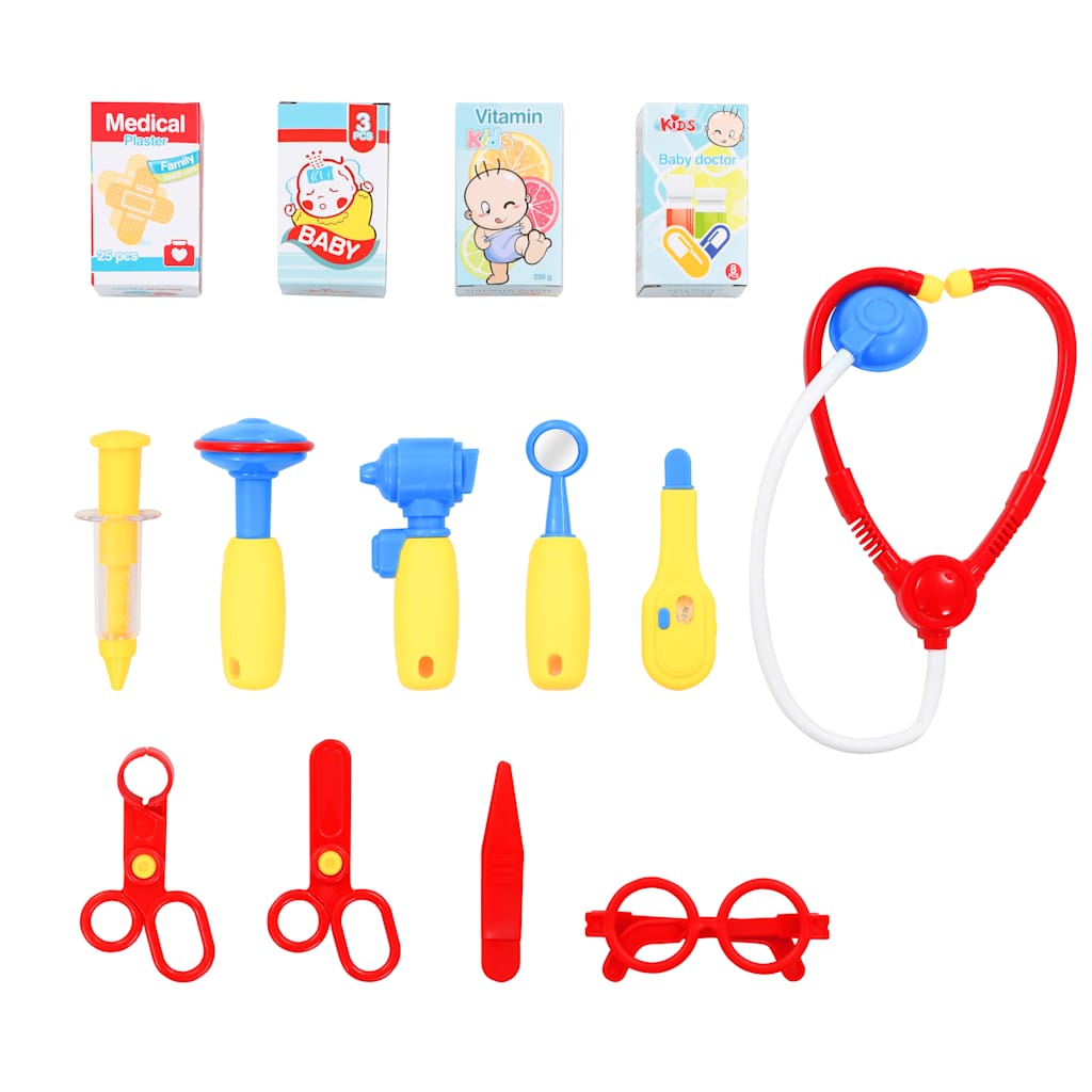 vidaXL Set de joacă doctor, pentru copii, 15 piese, 38x30x67,5 cm vidaXL Set de joacă doctor, pentru copii, 15 piese, 38x30x67,5 cm