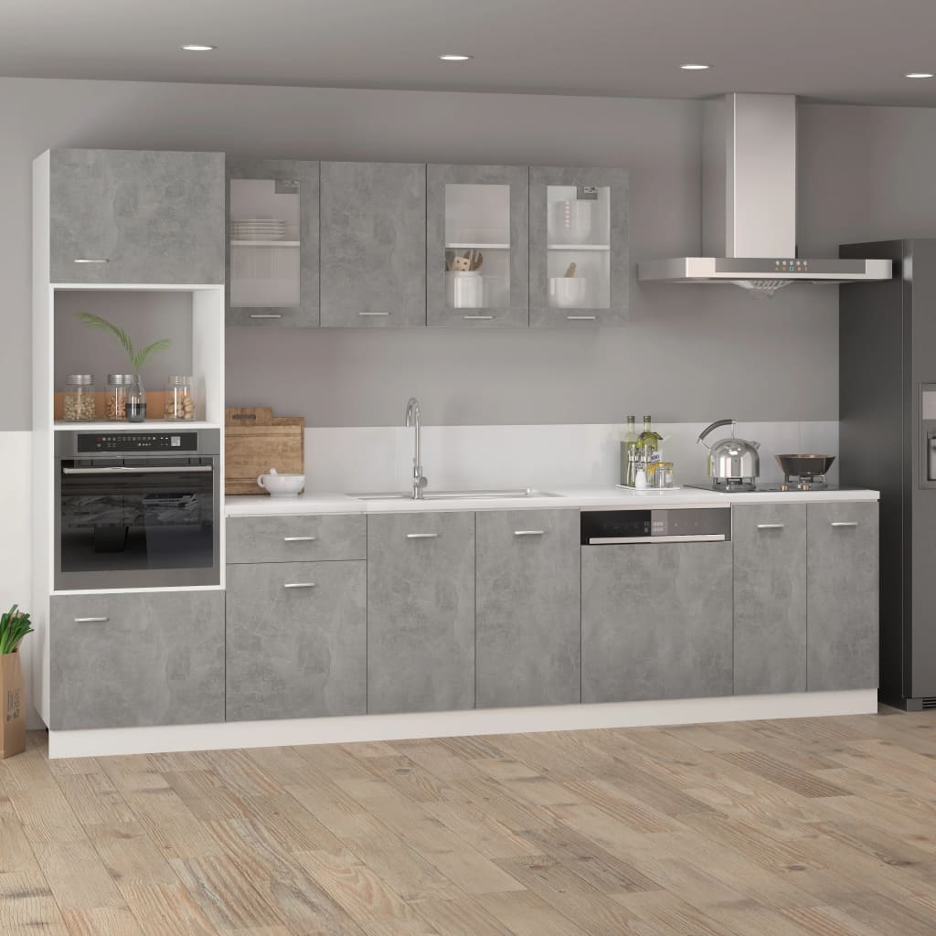 vidaXL Dulap din sticlă suspendat gri beton 80x31x60 cm lemn prelucrat