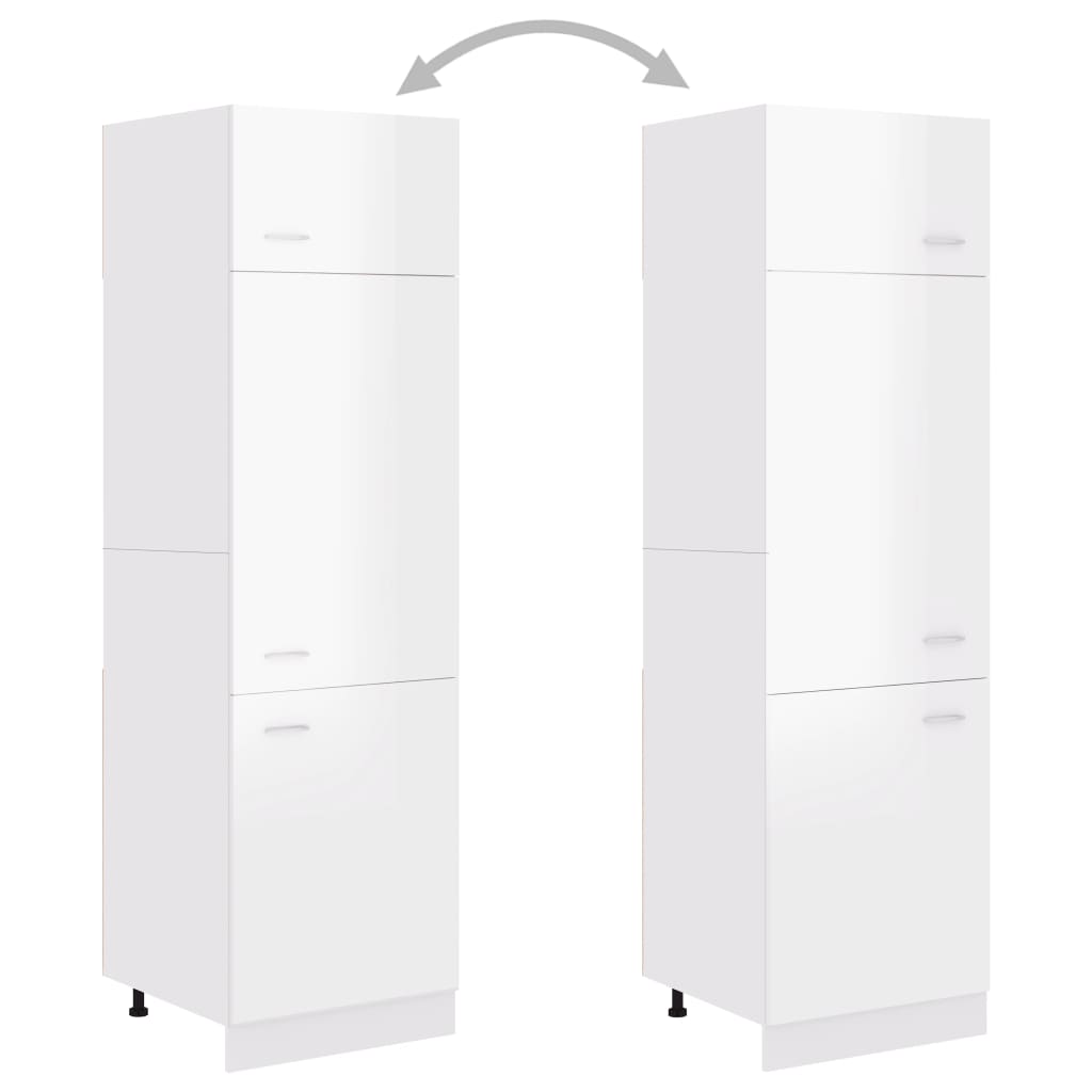 vidaXL Dulap frigider “Lyon”, alb extralucios, 60x57x207 cm vidaXL Dulap frigider “Lyon”, alb extralucios, 60x57x207 cm