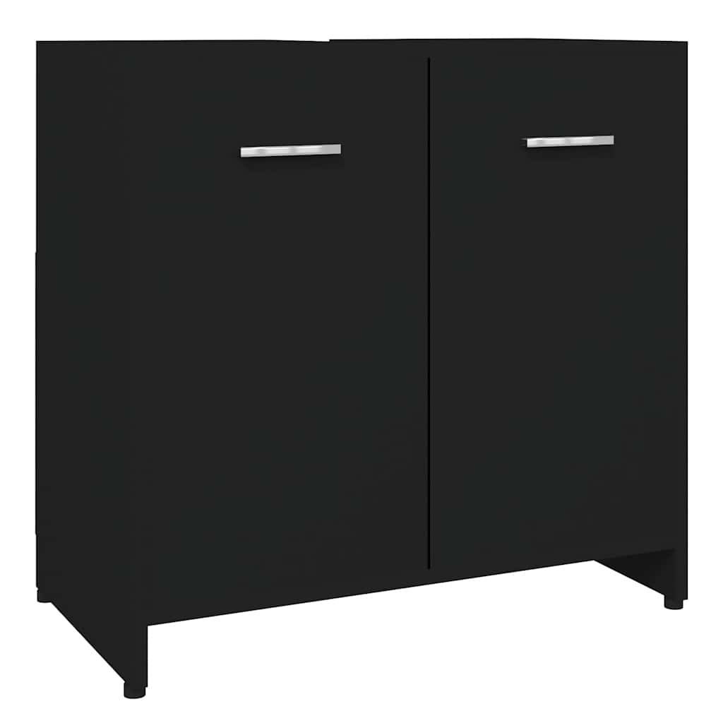 vidaXL Dulap de baie, negru, 60x33x61 cm, lemn prelucrat