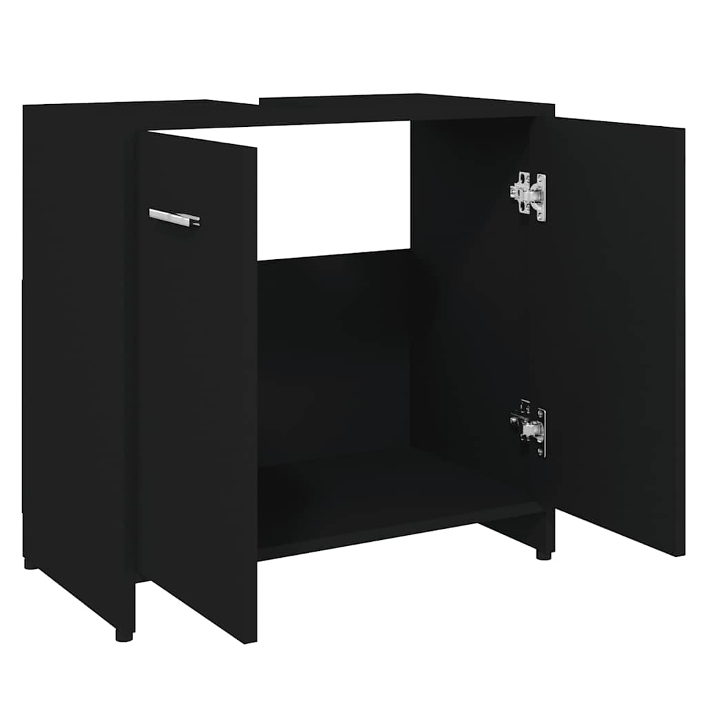 vidaXL Dulap de baie, negru, 60x33x61 cm, lemn prelucrat