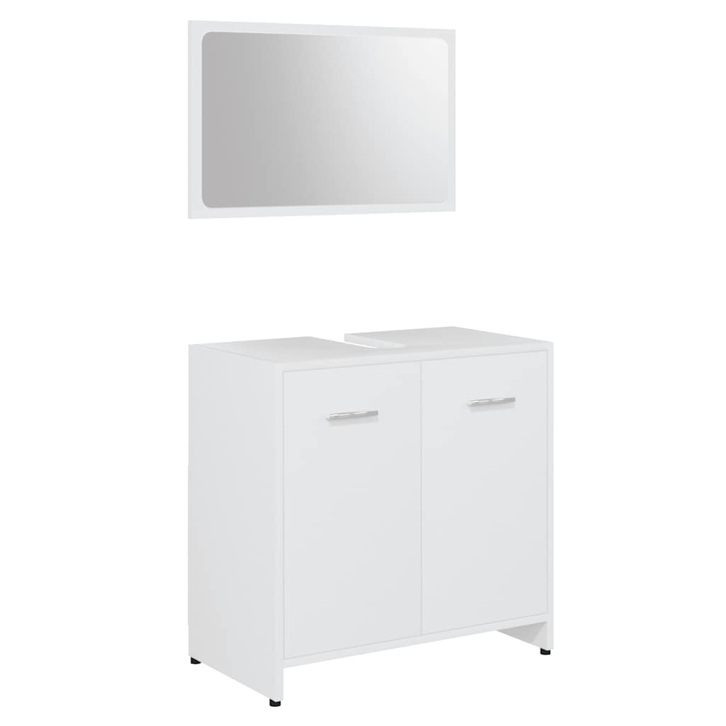 vidaXL Set de mobilier de baie, alb, lemn prelucrat