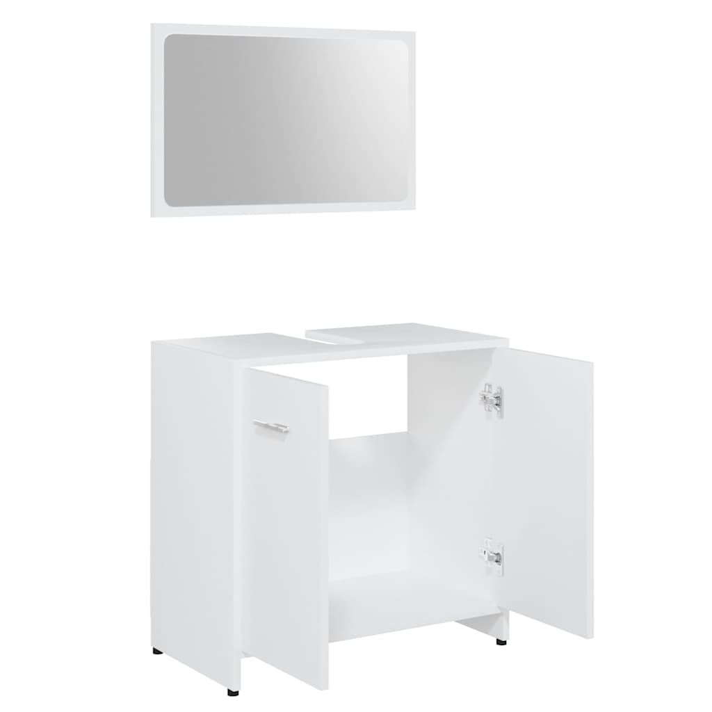 vidaXL Set de mobilier de baie, alb, lemn prelucrat