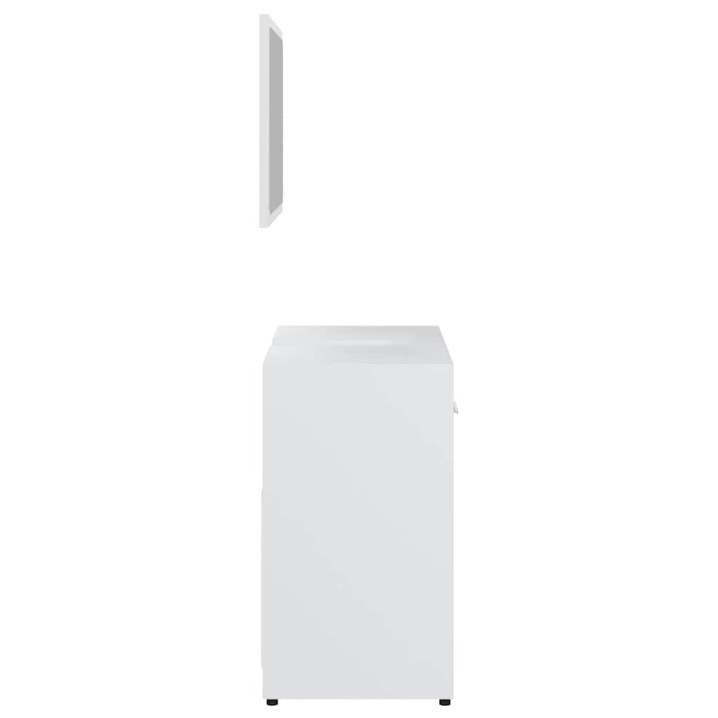 vidaXL Set de mobilier de baie, alb, lemn prelucrat