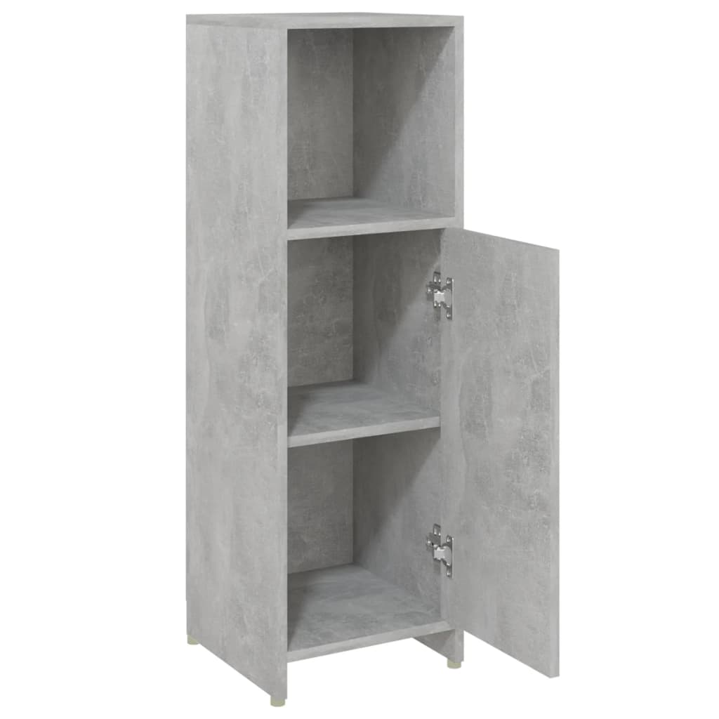 vidaXL Dulap de baie, gri beton, 30 x 30 x 95 cm, lemn prelucrat