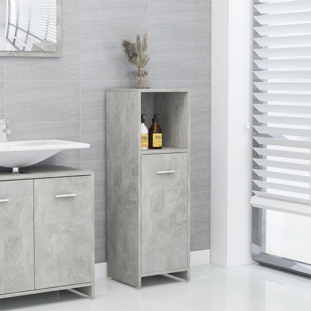 vidaXL Dulap de baie, gri beton, 30 x 30 x 95 cm, lemn prelucrat