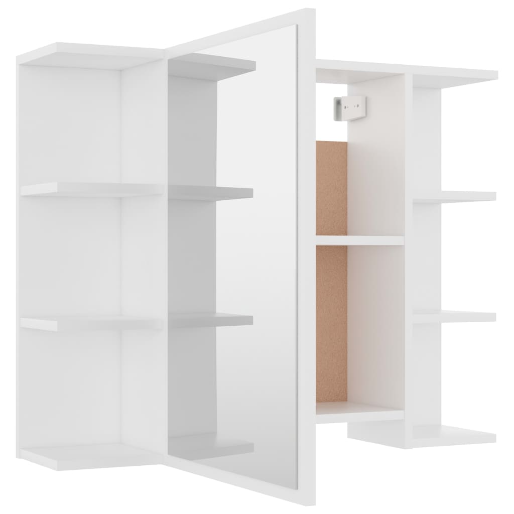 vidaXL Dulap de baie cu oglindă, alb, 80x20,5x64 cm, lemn prelucrat