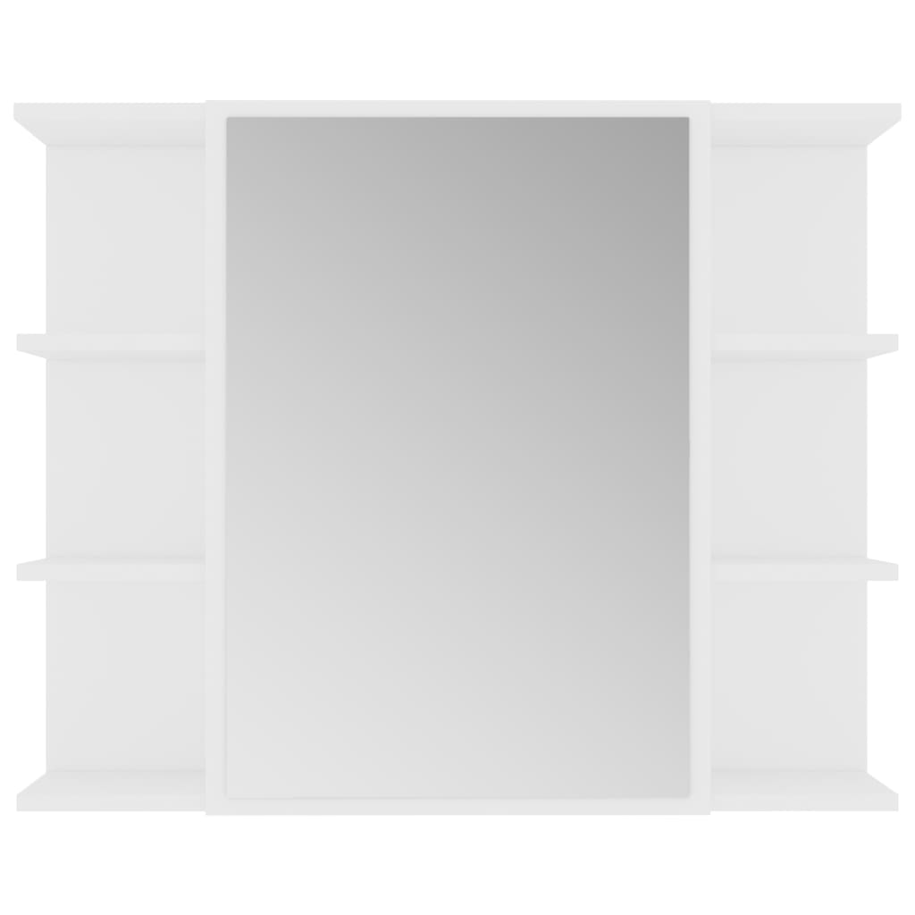 vidaXL Dulap de baie cu oglindă, alb, 80x20,5x64 cm, lemn prelucrat