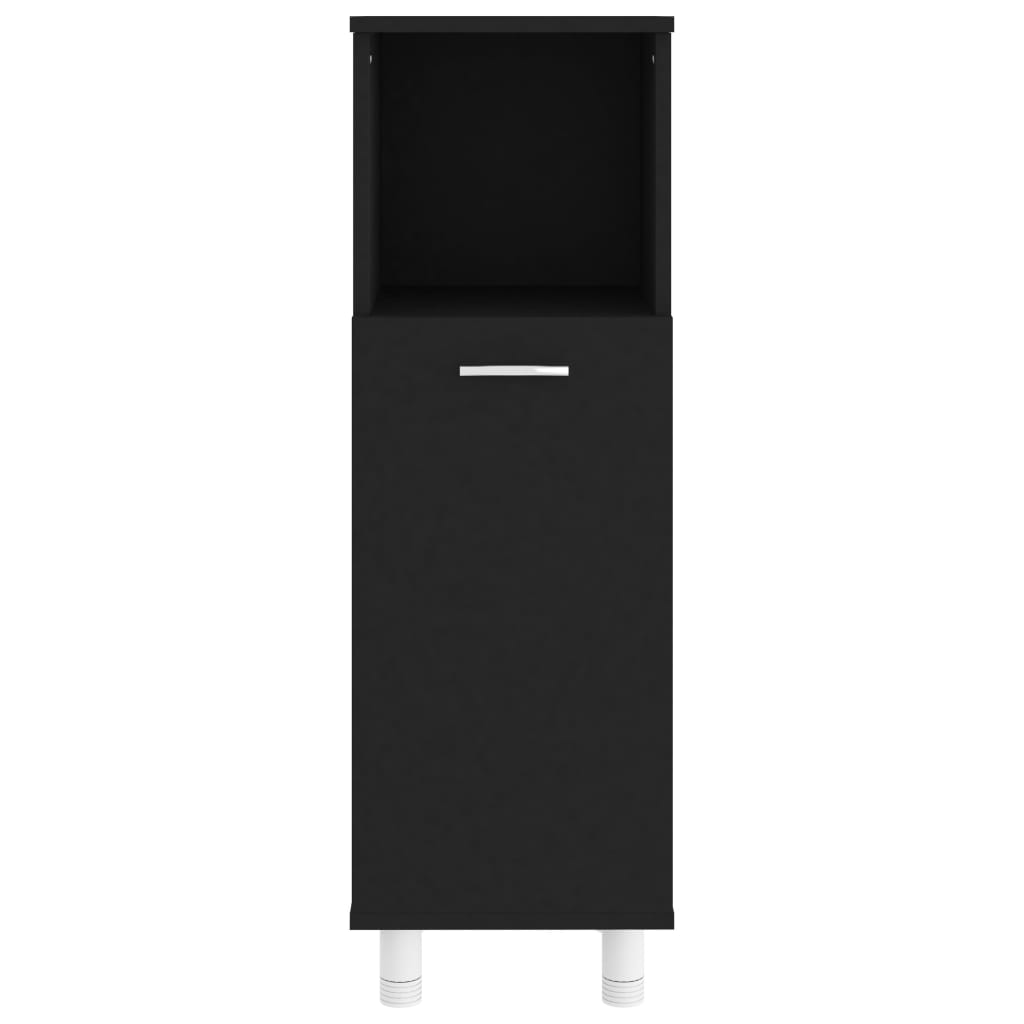 vidaXL Dulap de baie, negru, 30x30x95 cm, lemn prelucrat