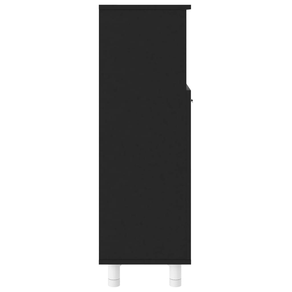 vidaXL Dulap de baie, negru, 30x30x95 cm, lemn prelucrat