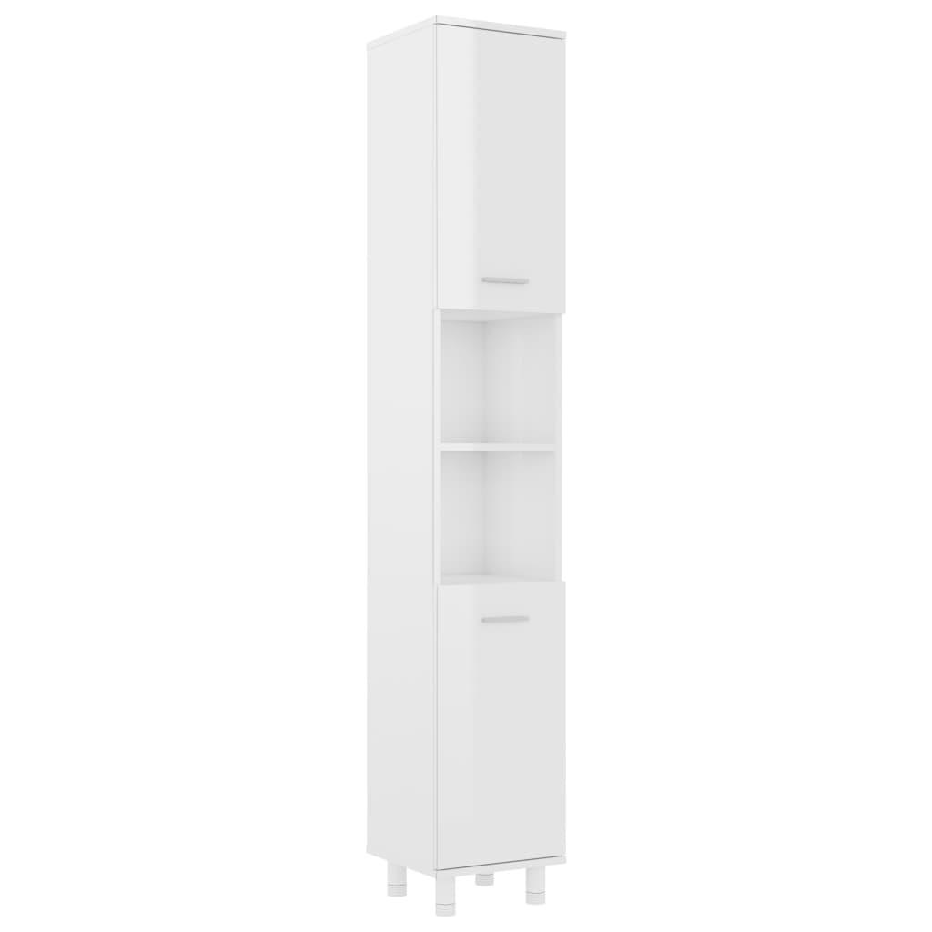 vidaXL Dulap de baie, alb extralucios, 30x30x179 cm, lemn prelucrat