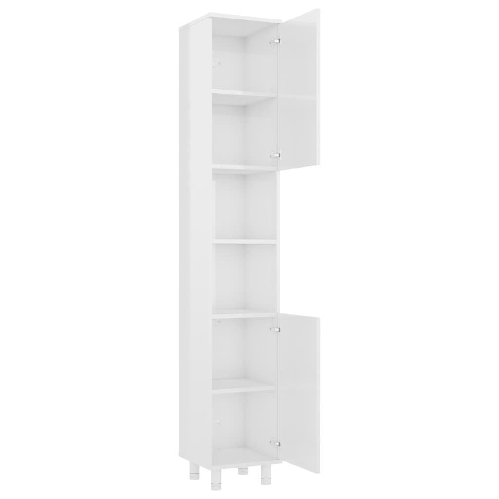 vidaXL Dulap de baie, alb extralucios, 30x30x179 cm, lemn prelucrat