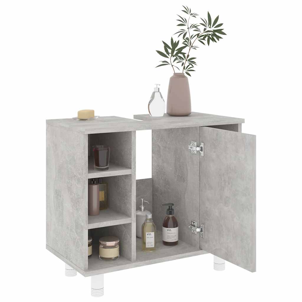 vidaXL Dulap de baie, gri beton, 60x32x53,5 cm, lemn prelucrat