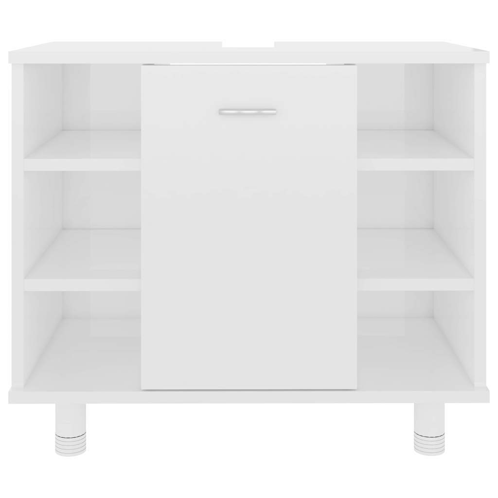 vidaXL Dulap de baie, alb extralucios, 60x32x53,5 cm, lemn prelucrat vidaXL Dulap de baie, alb extralucios, 60x32x53,5 cm, lemn prelucrat