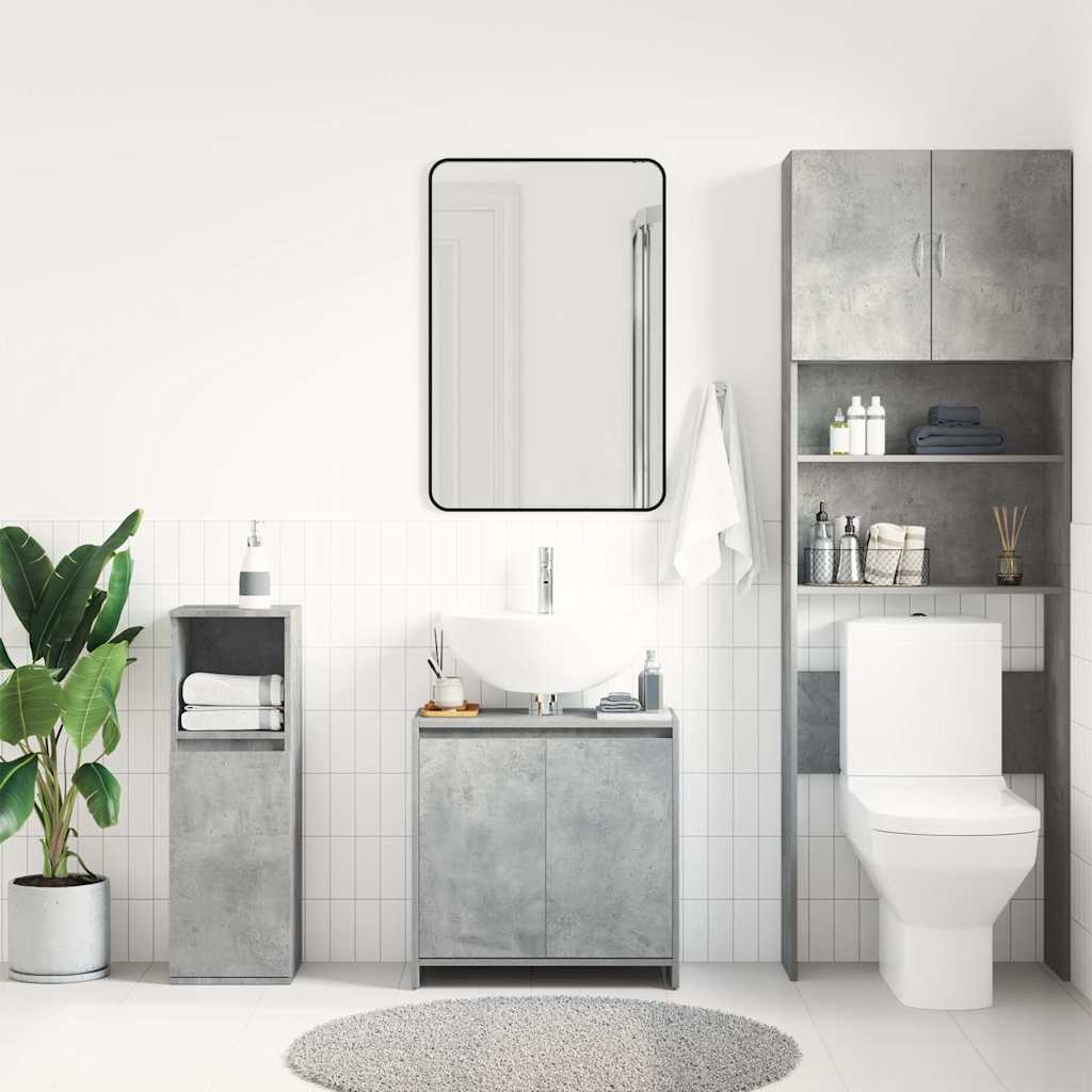 vidaXL Dulap de baie, gri beton, 60x33x61 cm, lemn prelucrat