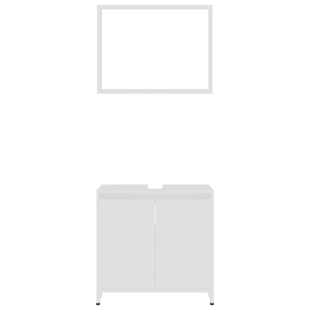 vidaXL Set mobilier de baie, alb, lemn prelucrat