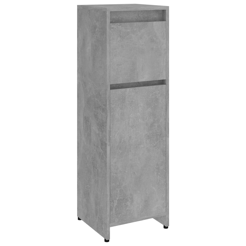 vidaXL Dulap de baie, gri beton, 30x30x95 cm, lemn prelucrat