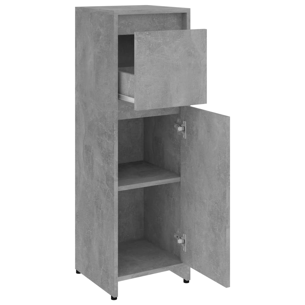 vidaXL Dulap de baie, gri beton, 30x30x95 cm, lemn prelucrat