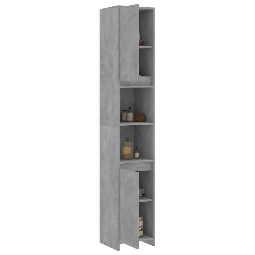 vidaXL Dulap de baie, gri beton, 30x30x183,5 cm, lemn prelucrat