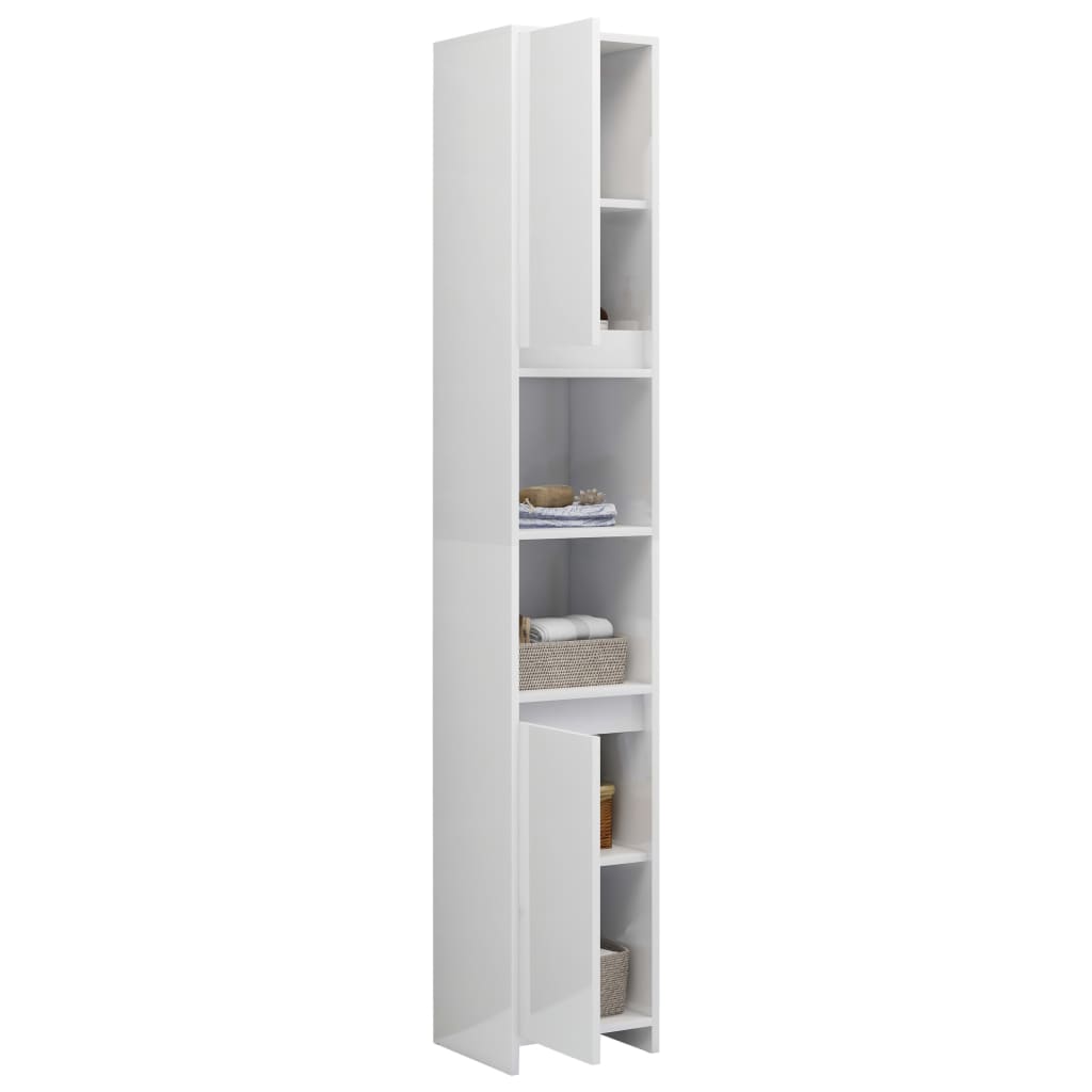 vidaXL Dulap de baie, alb extralucios, 30x30x183,5 cm, lemn prelucrat vidaXL Dulap de baie, alb extralucios, 30x30x183,5 cm, lemn prelucrat