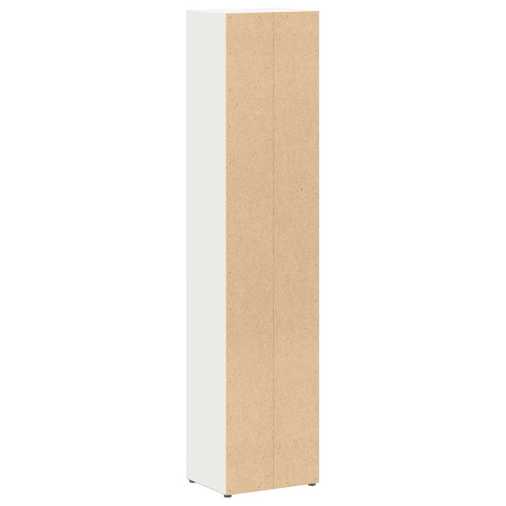 vidaXL Dulapuri CD-uri, 2 buc., alb, 21 x 16 x 93,5 cm, PAL