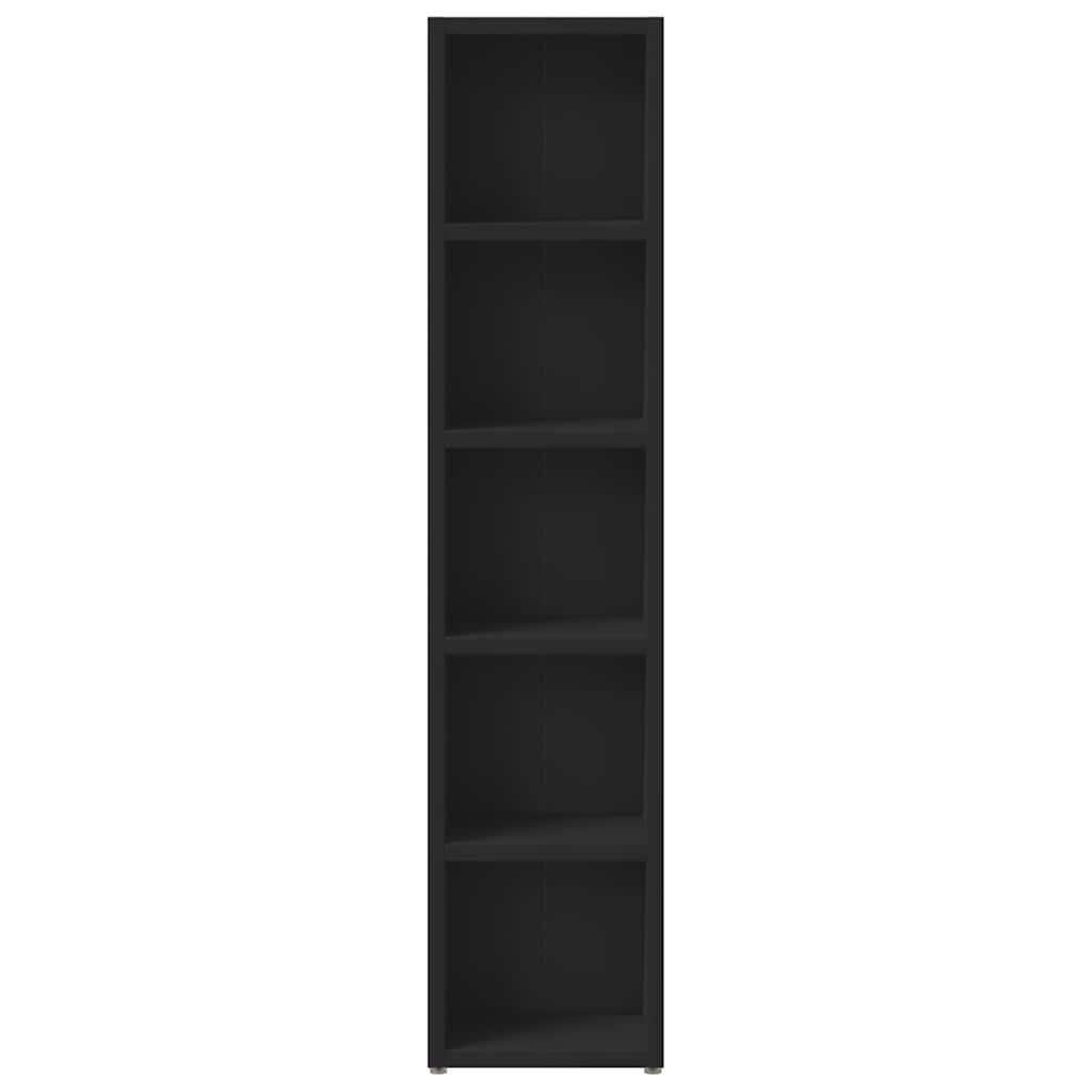 vidaXL Dulapuri CD-uri, 2 buc., negru, 21 x 16 x 93,5 cm, PAL