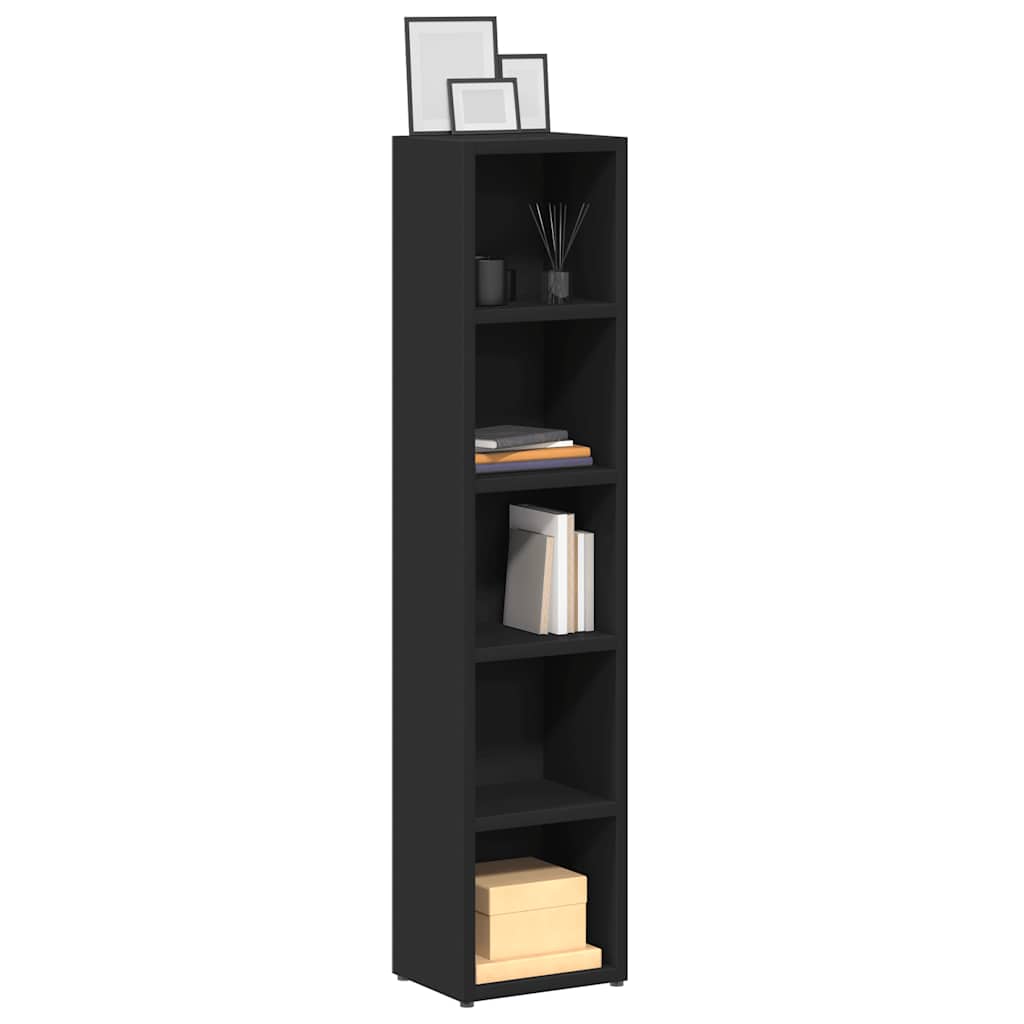 vidaXL Dulapuri CD-uri, 2 buc., negru, 21 x 16 x 93,5 cm, PAL