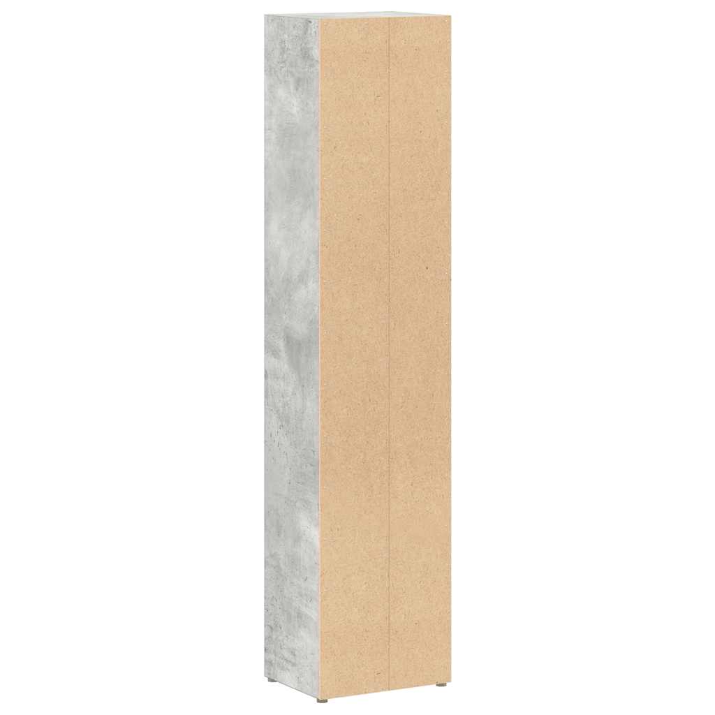 vidaXL Dulapuri CD-uri, 2 buc., gri beton, 21 x 16 x 93,5 cm, PAL