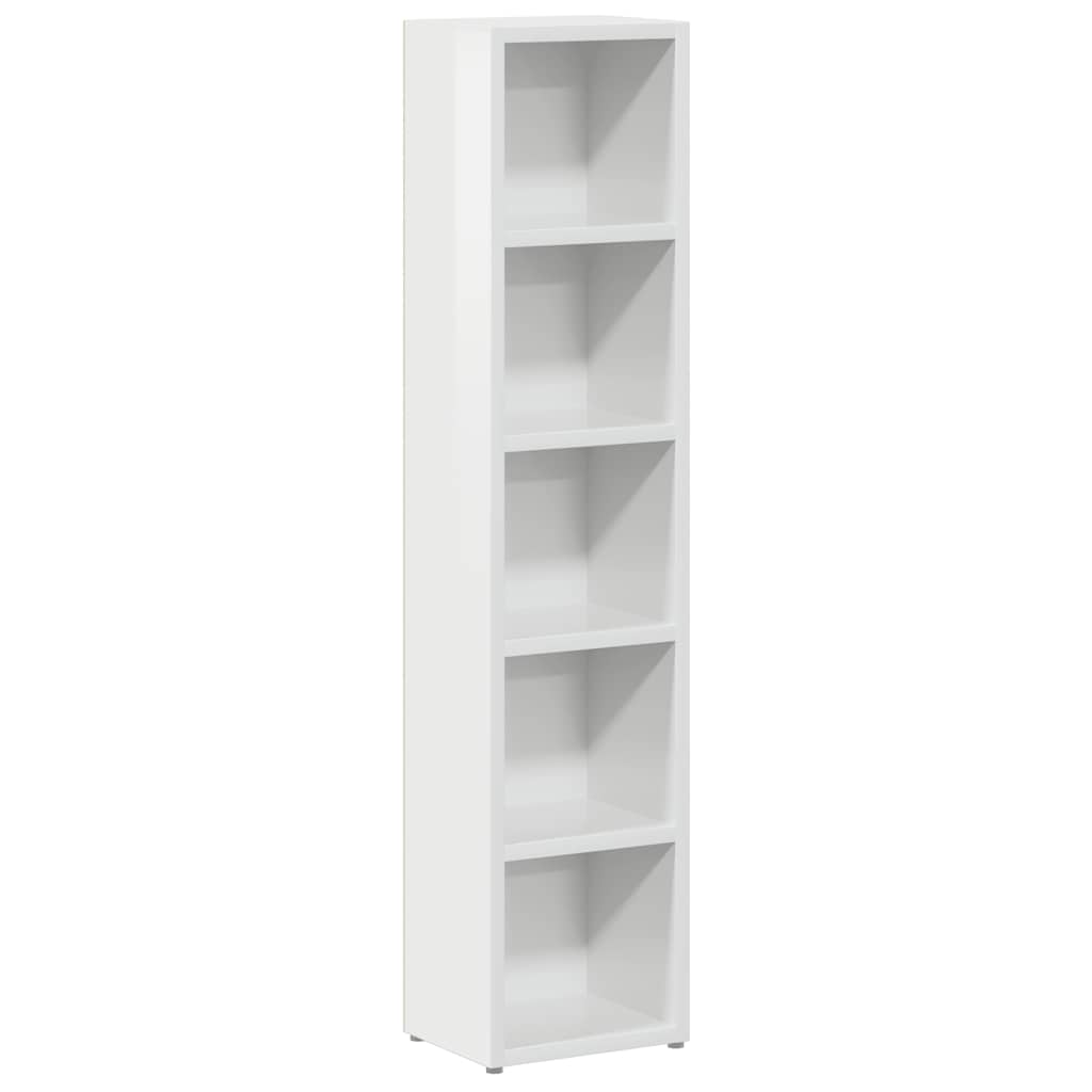 vidaXL Dulapuri CD-uri, 2 buc. alb extralucios, 21 x 16 x 93,5 cm, PAL