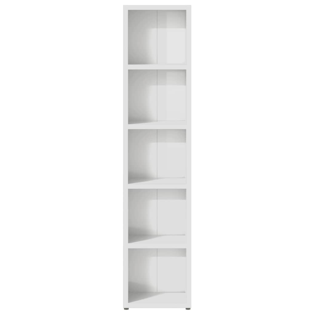 vidaXL Dulapuri CD-uri, 2 buc. alb extralucios, 21 x 16 x 93,5 cm, PAL