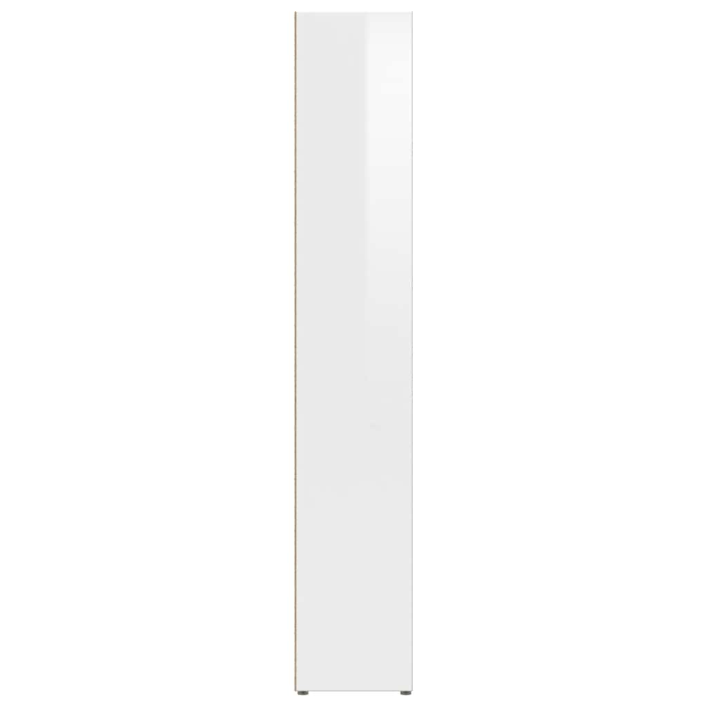 vidaXL Dulapuri CD-uri, 2 buc. alb extralucios, 21 x 16 x 93,5 cm, PAL