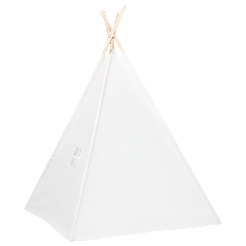 vidaXL Cort de copii teepee cu geantă piersică, alb, 120x120x150 cm, vidaXL Cort de copii teepee cu geantă piersică, alb, 120x120x150 cm,