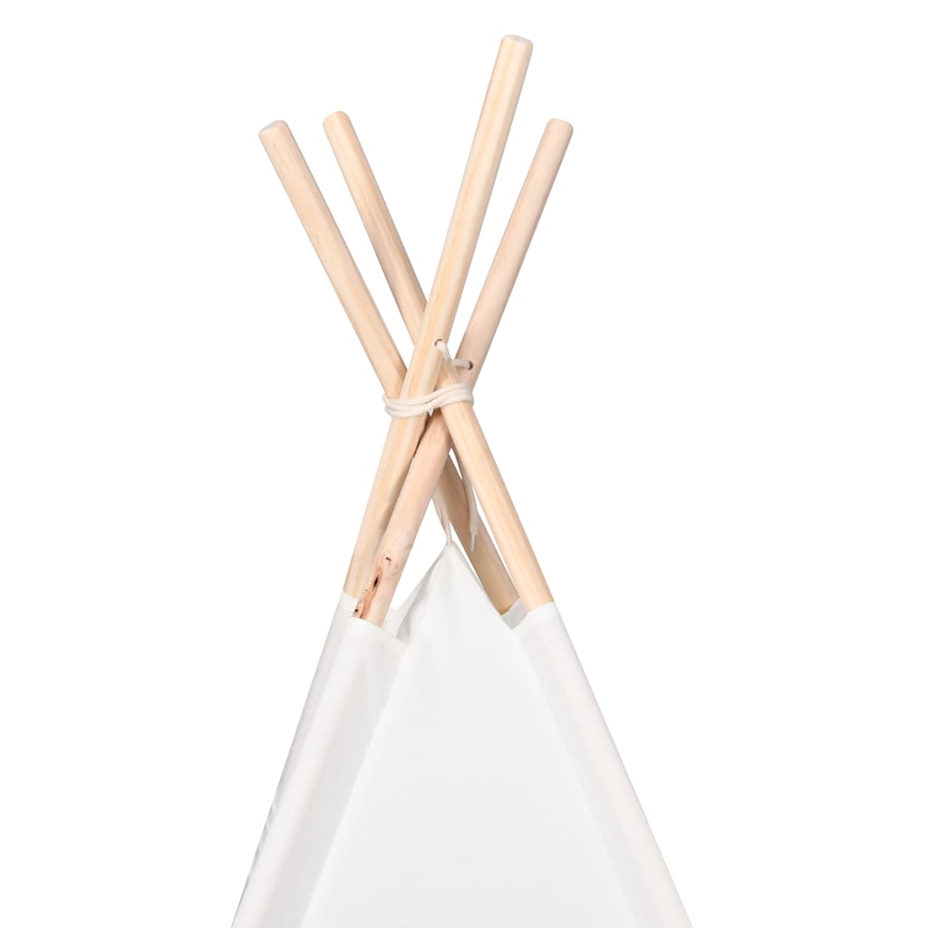 vidaXL Cort de copii teepee cu geantă piersică, alb, 120x120x150 cm, vidaXL Cort de copii teepee cu geantă piersică, alb, 120x120x150 cm,