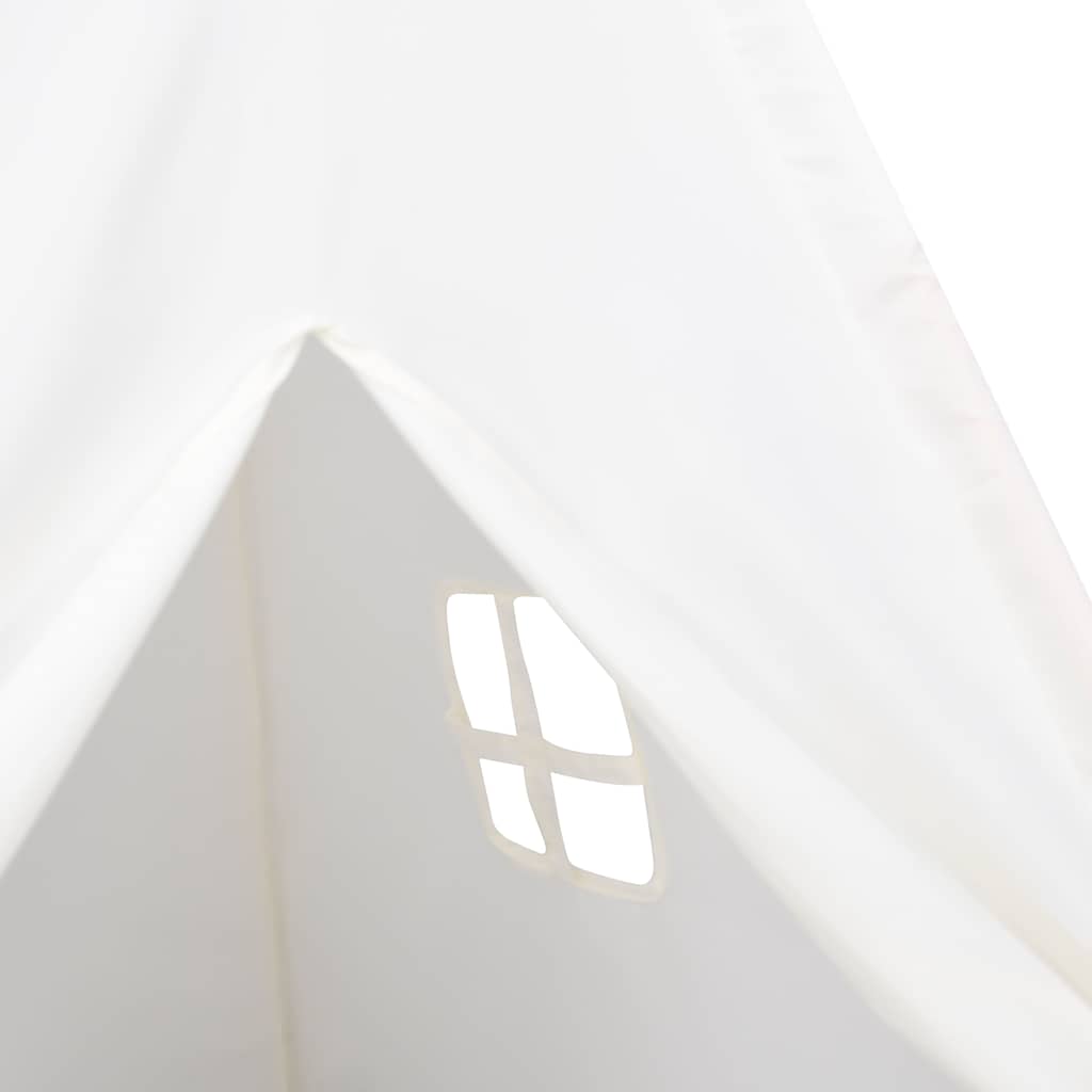 vidaXL Cort de copii teepee cu geantă piersică, alb, 120x120x150 cm, vidaXL Cort de copii teepee cu geantă piersică, alb, 120x120x150 cm,