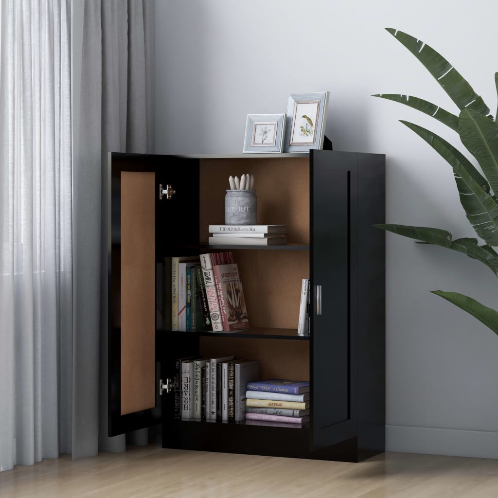 vidaXL Bibliotecă, negru, 82,5 x 30,5 x 115 cm, lemn prelucrat vidaXL Bibliotecă, negru, 82,5 x 30,5 x 115 cm, lemn prelucrat