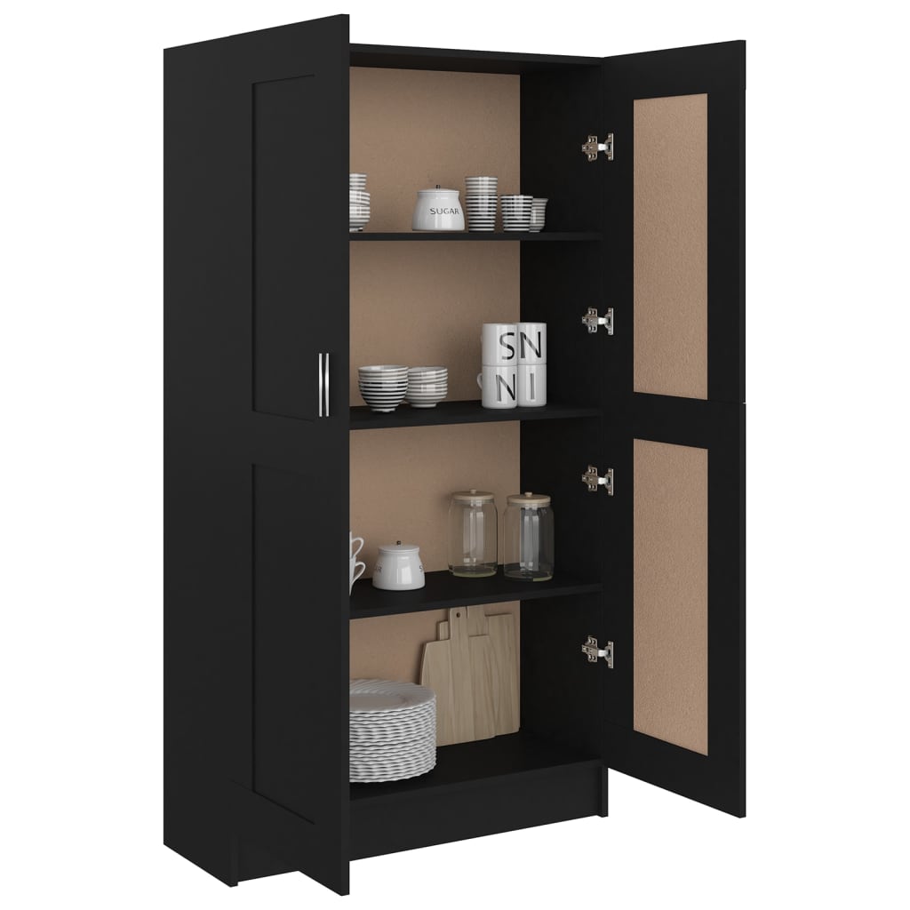 vidaXL Bibliotecă, negru, 82,5x30,5x150 cm, lemn prelucrat vidaXL Bibliotecă, negru, 82,5x30,5x150 cm, lemn prelucrat