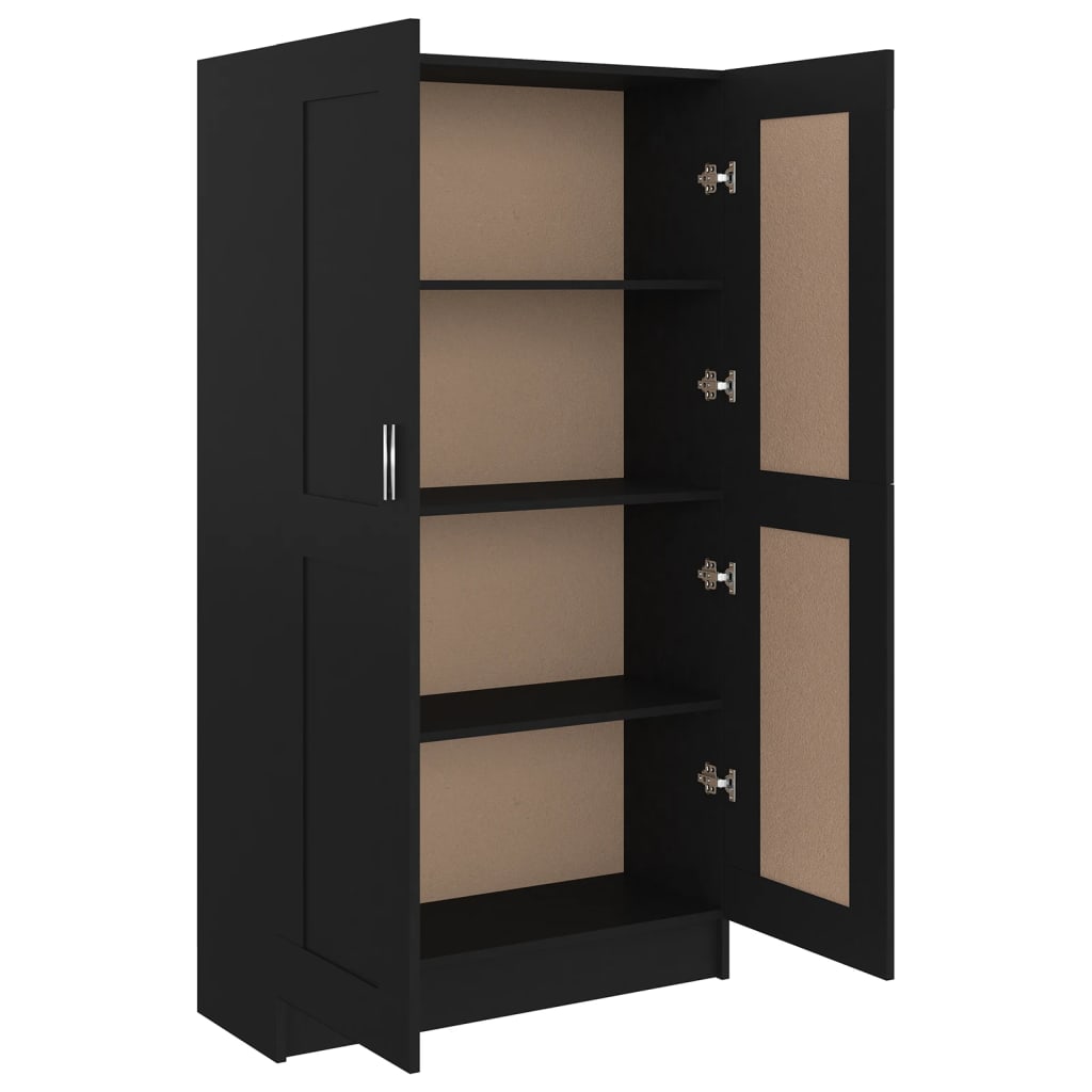 vidaXL Bibliotecă, negru, 82,5x30,5x150 cm, lemn prelucrat vidaXL Bibliotecă, negru, 82,5x30,5x150 cm, lemn prelucrat