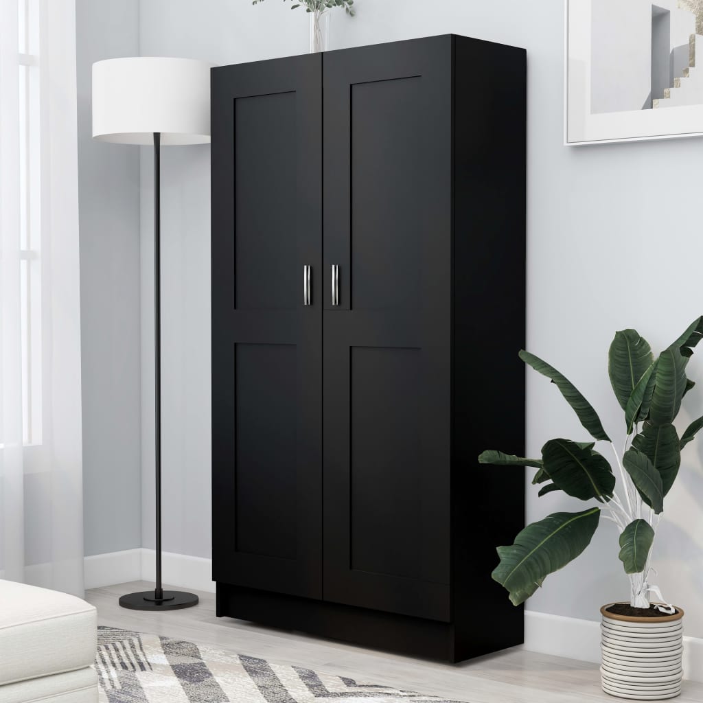 vidaXL Bibliotecă, negru, 82,5x30,5x150 cm, lemn prelucrat vidaXL Bibliotecă, negru, 82,5x30,5x150 cm, lemn prelucrat