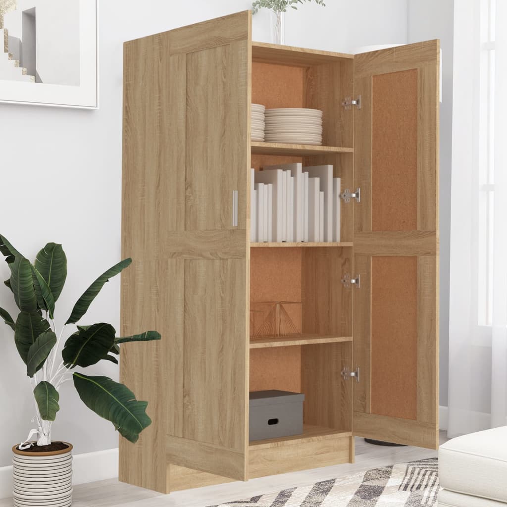 vidaXL Bibliotecă, stejar Sonoma, 82,5x30,5x150 cm, lemn prelucrat vidaXL Bibliotecă, stejar Sonoma, 82,5x30,5x150 cm, lemn prelucrat
